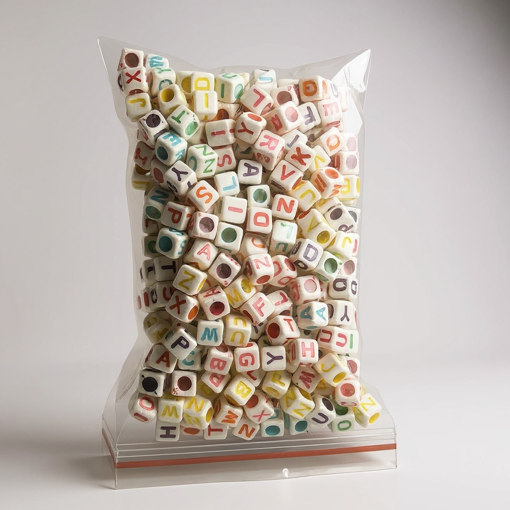 Letras cuadradas de colores