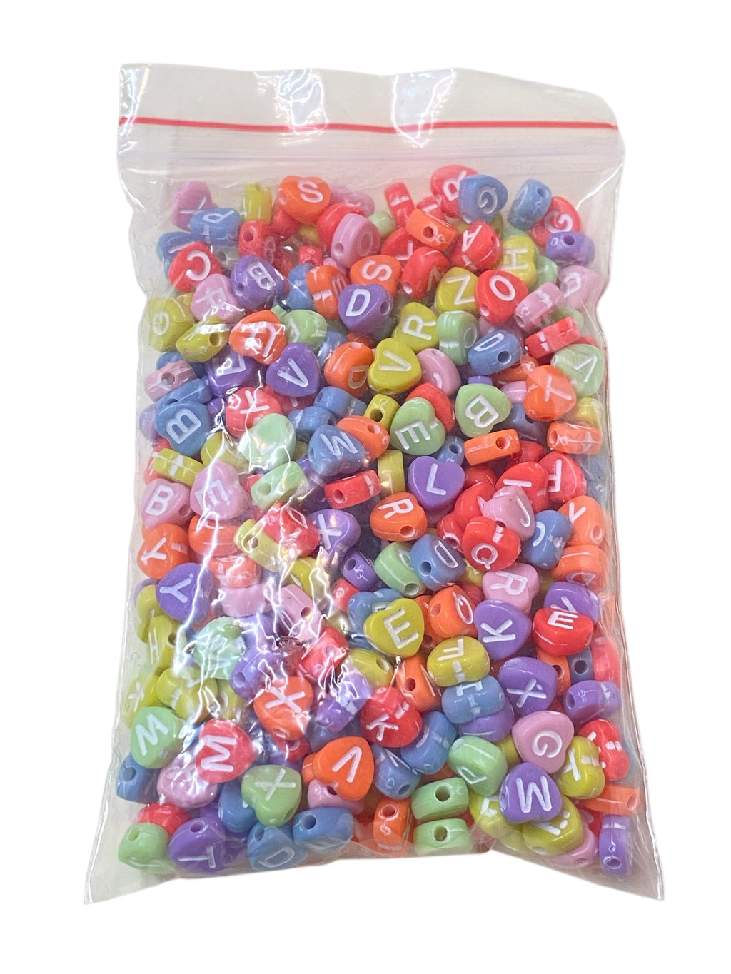 Cuentas de letras con forma de corazón